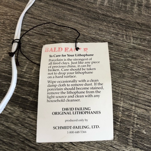 Vtg David Failing White Octagonal Lithophane with Eagle Design - Picture 6 of 13